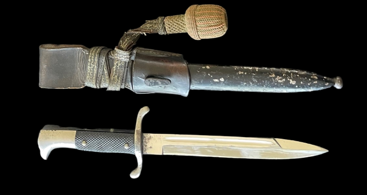 EARLY GERMAN FIRE POLICE BAYONET BY EICKHORN WITH FROG AND TRODDLE.